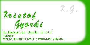 kristof gyorki business card