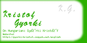 kristof gyorki business card